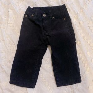 Janie & Jack Black Corduroy Pants 6-12m